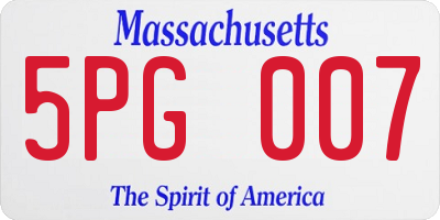 MA license plate 5PG007