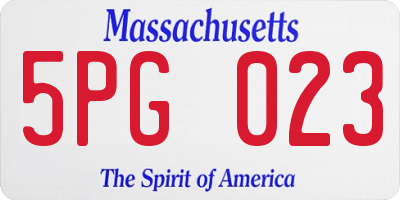 MA license plate 5PG023