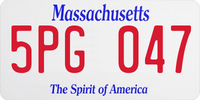 MA license plate 5PG047