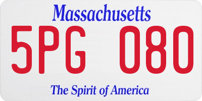 MA license plate 5PG080