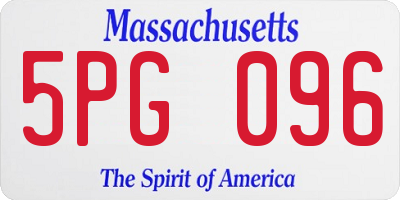 MA license plate 5PG096