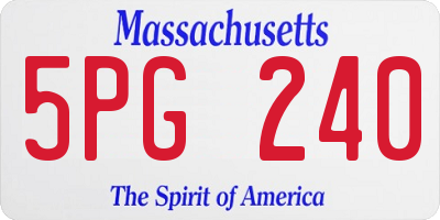 MA license plate 5PG240