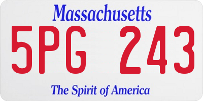 MA license plate 5PG243