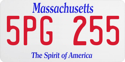 MA license plate 5PG255