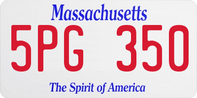 MA license plate 5PG350