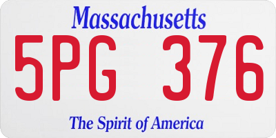 MA license plate 5PG376