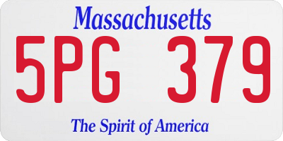 MA license plate 5PG379