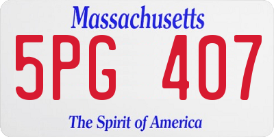 MA license plate 5PG407