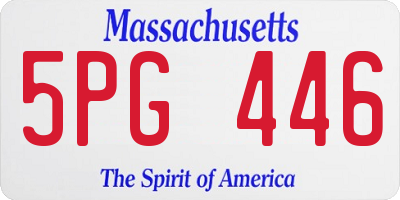 MA license plate 5PG446
