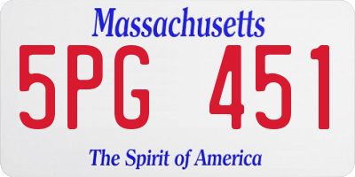 MA license plate 5PG451