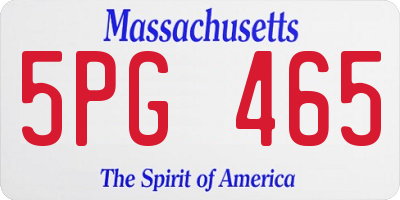 MA license plate 5PG465
