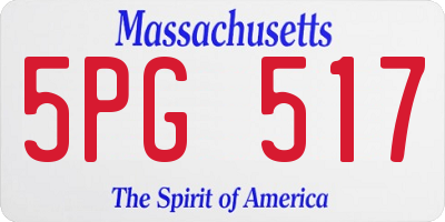 MA license plate 5PG517