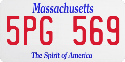 MA license plate 5PG569