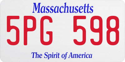 MA license plate 5PG598