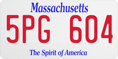 MA license plate 5PG604