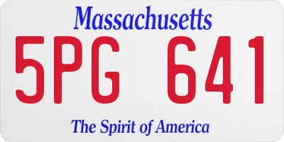 MA license plate 5PG641