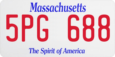 MA license plate 5PG688