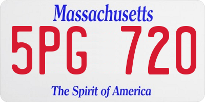 MA license plate 5PG720