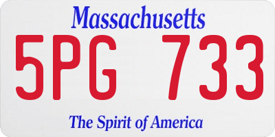 MA license plate 5PG733