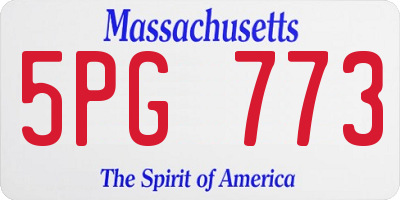 MA license plate 5PG773