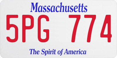 MA license plate 5PG774