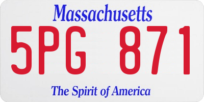 MA license plate 5PG871