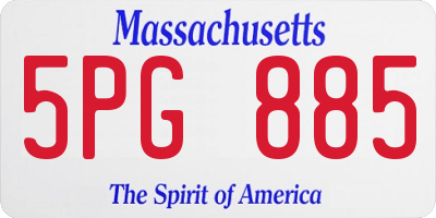 MA license plate 5PG885