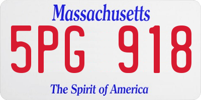 MA license plate 5PG918