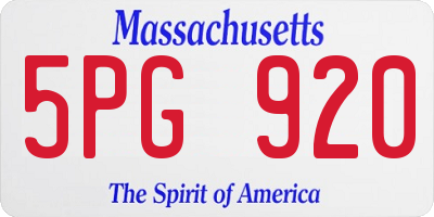 MA license plate 5PG920