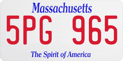 MA license plate 5PG965
