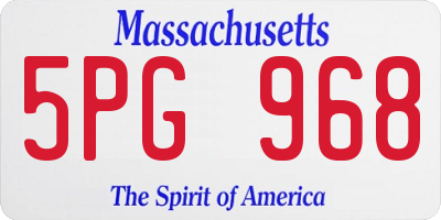 MA license plate 5PG968