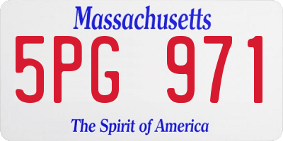 MA license plate 5PG971