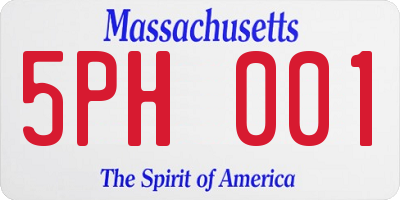 MA license plate 5PH001