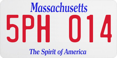 MA license plate 5PH014