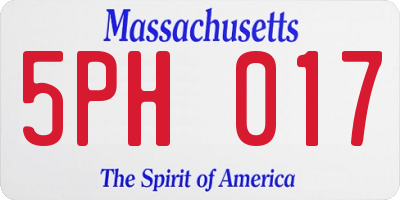 MA license plate 5PH017