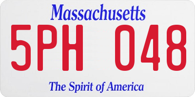 MA license plate 5PH048
