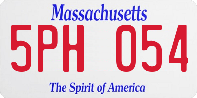 MA license plate 5PH054