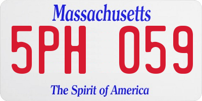 MA license plate 5PH059