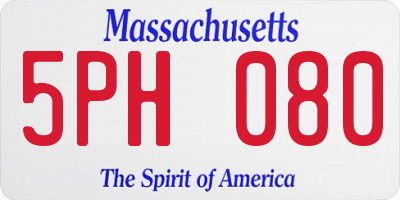 MA license plate 5PH080