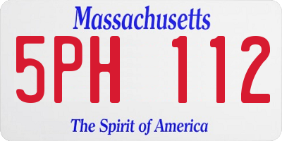 MA license plate 5PH112