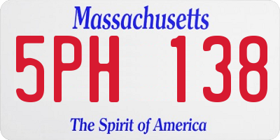 MA license plate 5PH138