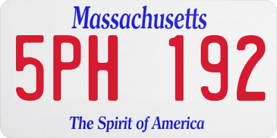 MA license plate 5PH192