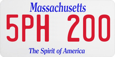 MA license plate 5PH200