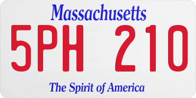 MA license plate 5PH210