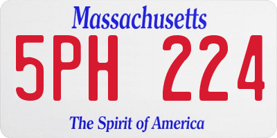 MA license plate 5PH224