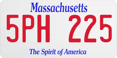 MA license plate 5PH225
