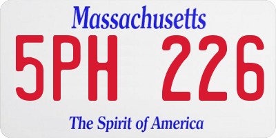 MA license plate 5PH226