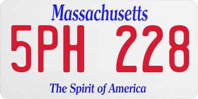 MA license plate 5PH228