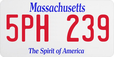 MA license plate 5PH239