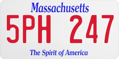 MA license plate 5PH247